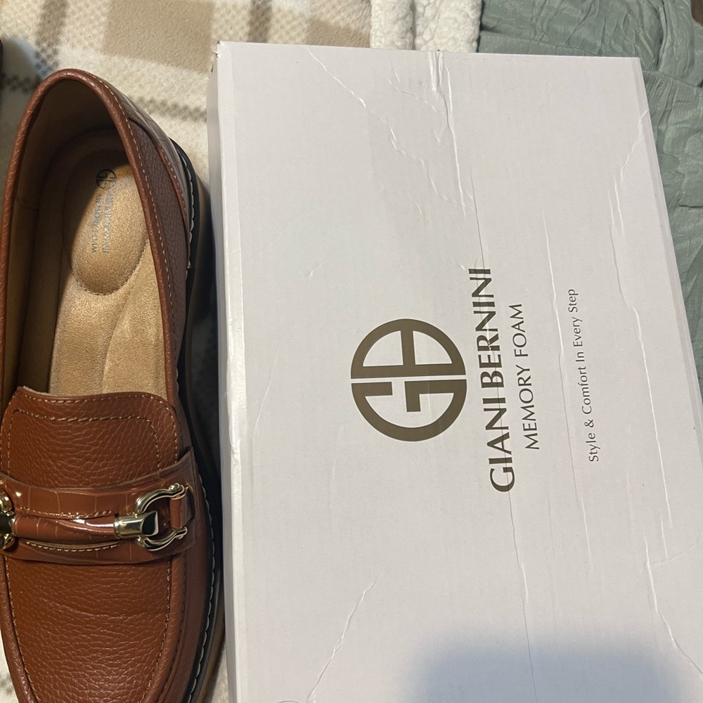 Giani Bernini Tan Leather Loafers for Women